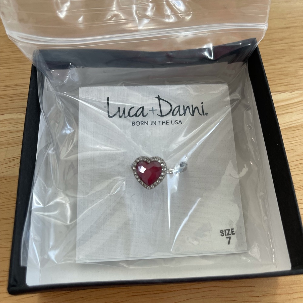 Luca + Danni heart ring size 7. Nib